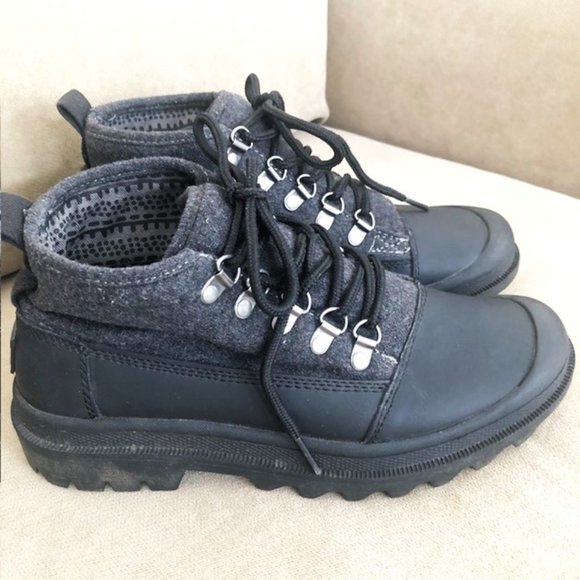 TOMS Cordova Black Wool with Leather Ankle Hiking Boots, Women's 6.5 - Picture 3 of 14